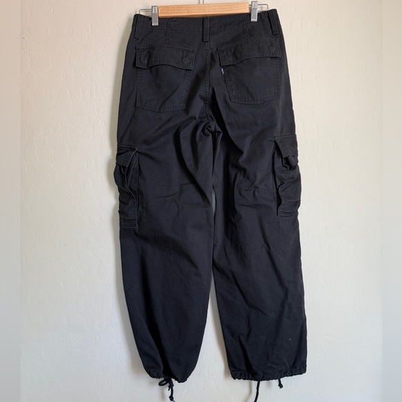 Levi’s 94 Baggy Cargo Pants Black Wide Leg Women’s 27 Cotton 90s - Picture 5 of 14